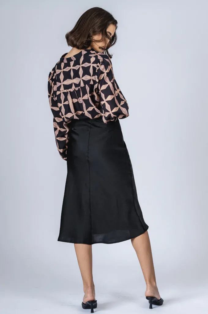 Silk & Salt delilah midi skirt - black^ Skirts