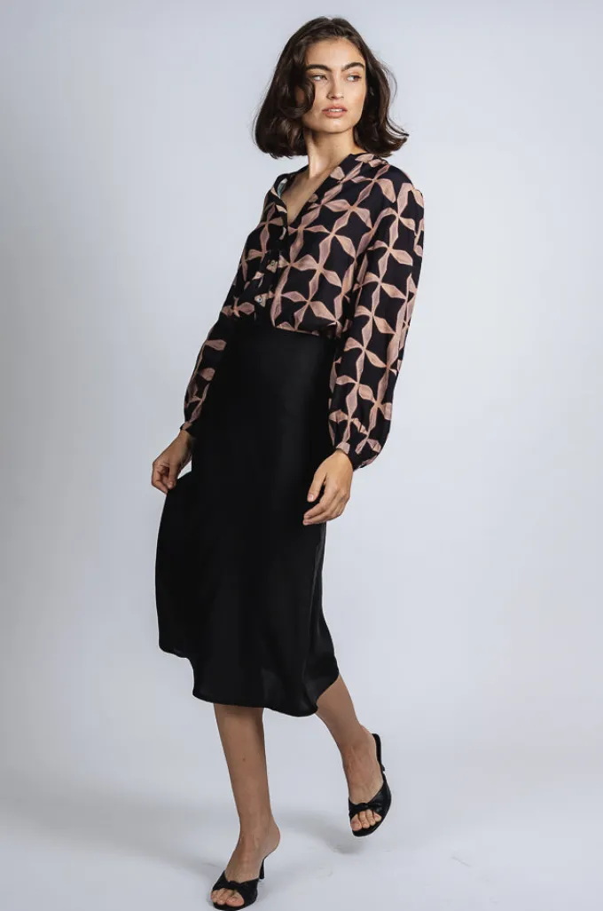 Silk & Salt delilah midi skirt - black^ Skirts