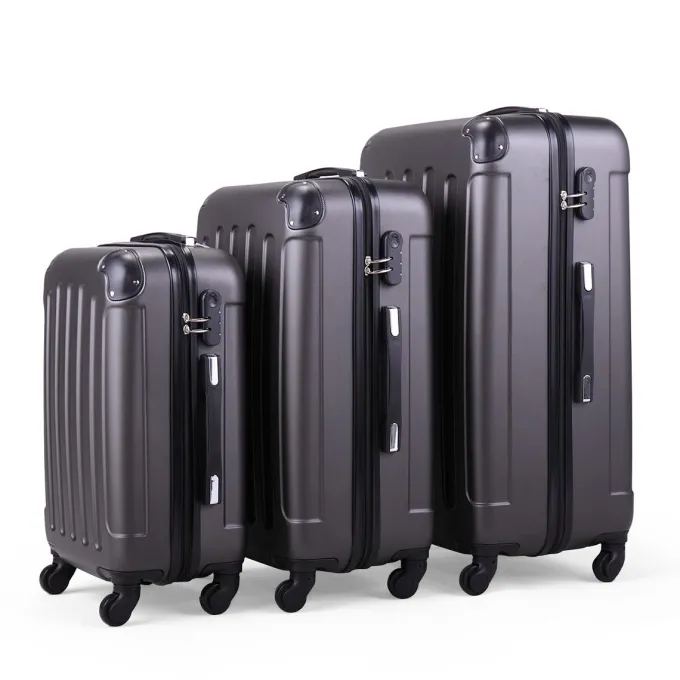 Silk & Salt Hommoo Expandable Hardside Luggawith TSA Lock 3-Piece Set (20 /24 /28) Gray^ Checked Luggage