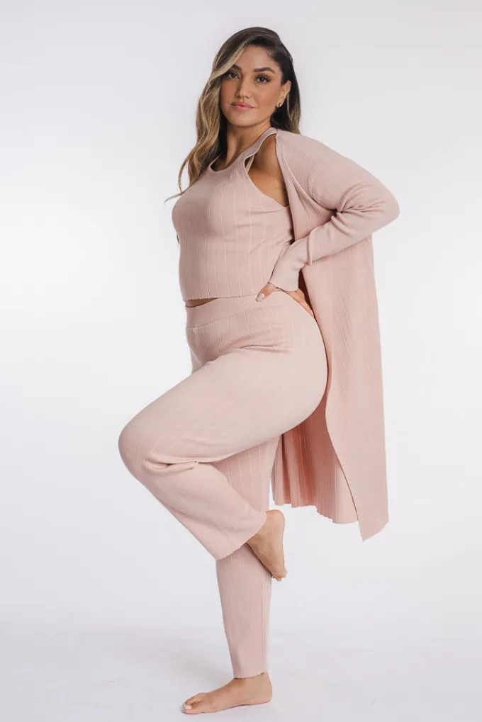Silk & Salt staycation sweat set - powder pink^ Sets