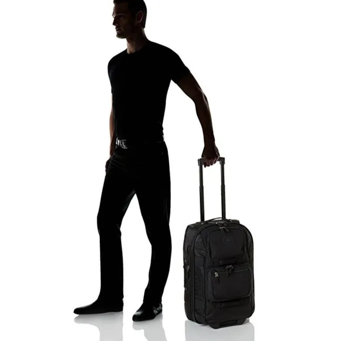 Silk & Salt OGIO Layover Durable Carry On Suitcase Travel Bag with Wheels Stealth Black^ Carry On Luggage