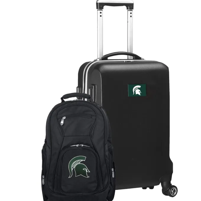 Silk & Salt Michigan State Spartans Deluxe 2-Piece Backpack and Carry-On Set - Black^ Luggage Sets