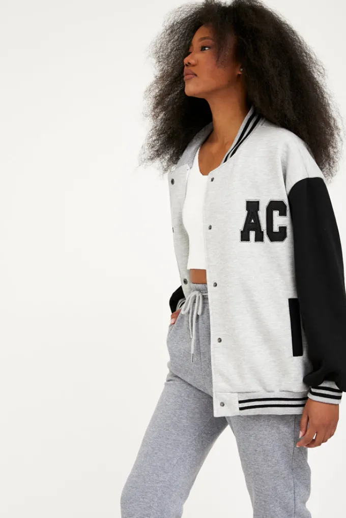 Silk & Salt college jacket - grey^ Coats & Jackets