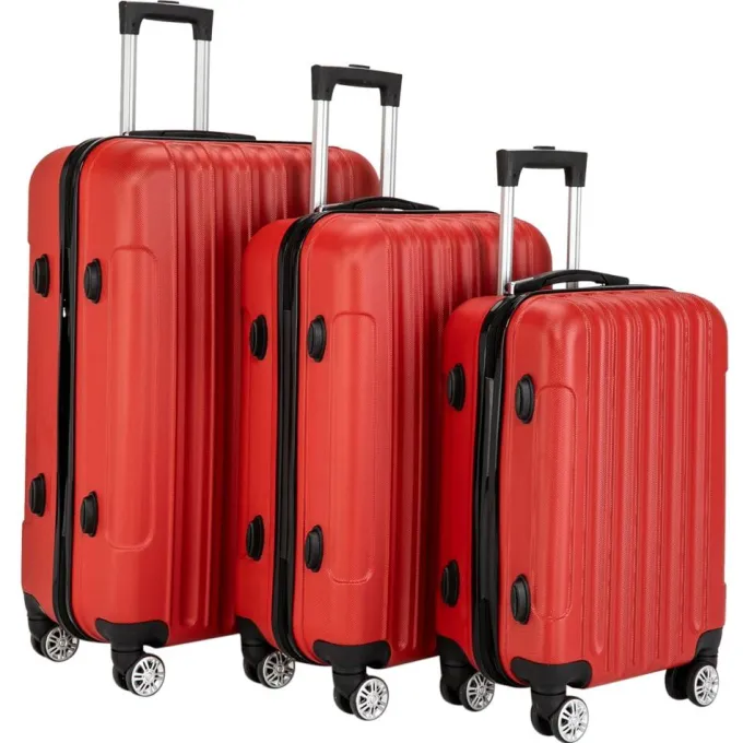 Silk & Salt 3-in-1 Multifunctional LarCapacity Traveling StoraSuitcase LuggaSet Red^ Hard Side Luggage
