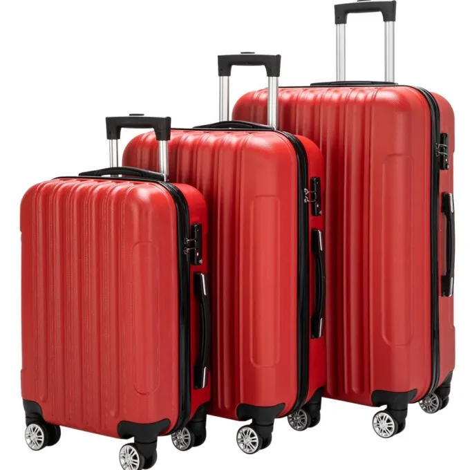 Silk & Salt 3-in-1 Multifunctional LarCapacity Traveling StoraSuitcase LuggaSet Red^ Hard Side Luggage