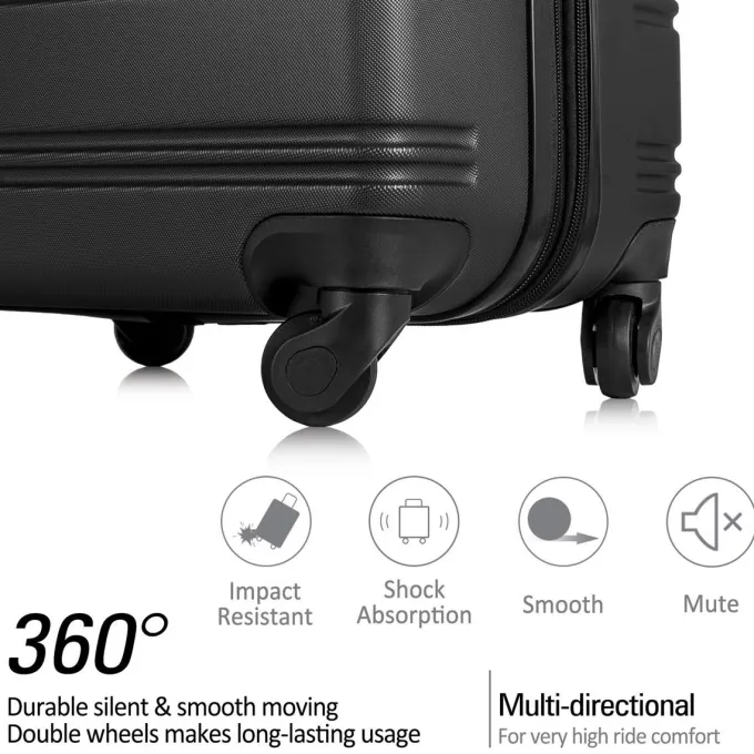 Silk & Salt ModernLuxe 3Pcs LuggaSet Hardside Lightweight Spinner Expandable LuggaSet with TSA^ Hard Side Luggage