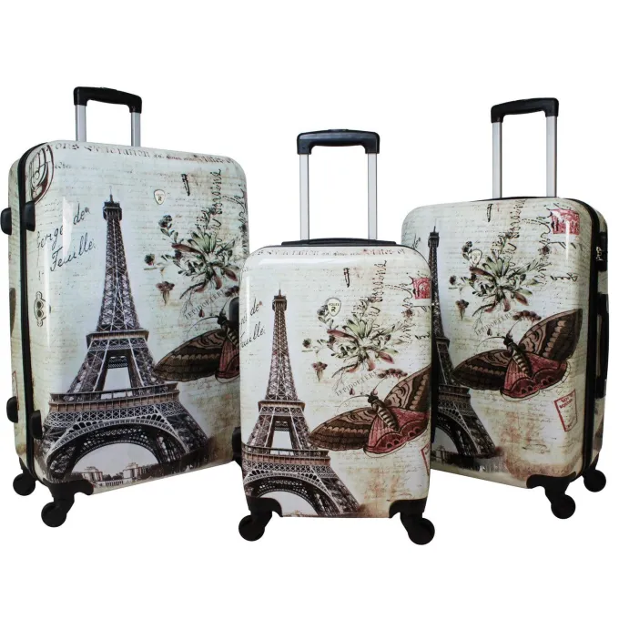 Silk & Salt World Traveler Destinations 3-Piece Hardside Spinner LuggaSet - Paris^ Checked Luggage