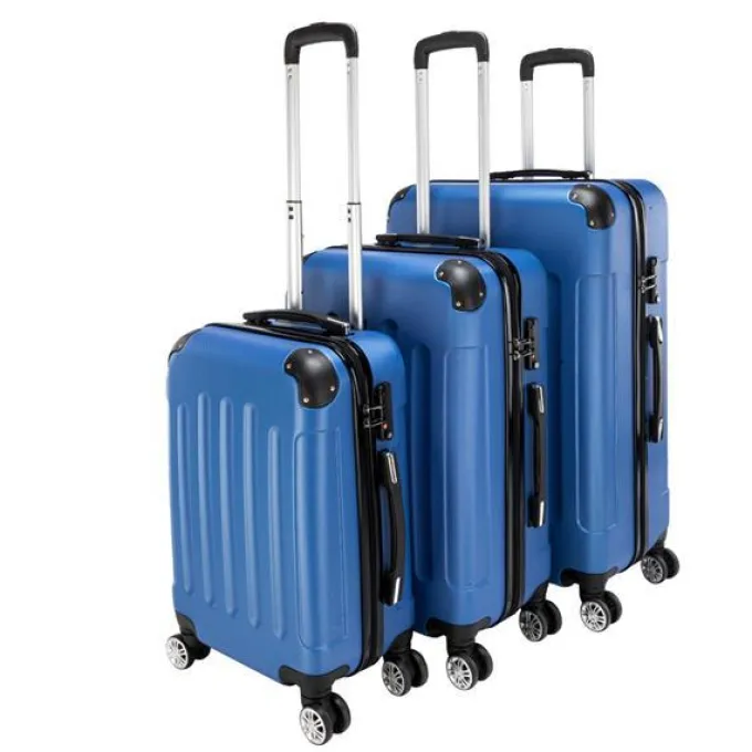 Silk & Salt Goorabbit LuggaSets Expandable Pc+Abs Durable Suitcase Double Wheels Tsa Lock Dark Blue^ Checked Luggage