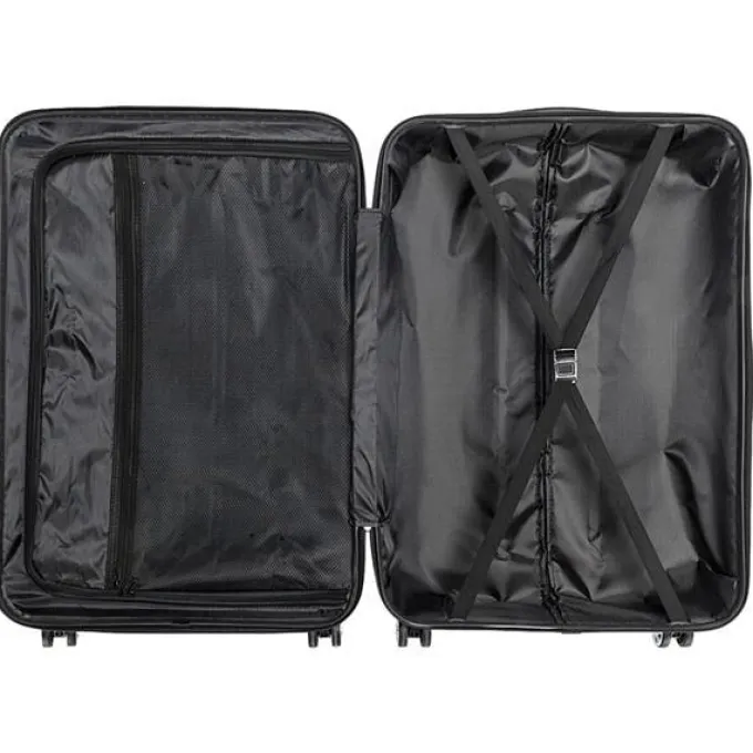 Silk & Salt Goorabbit LuggaSets Expandable Pc+Abs Durable Suitcase Double Wheels Tsa Lock Dark Blue^ Checked Luggage
