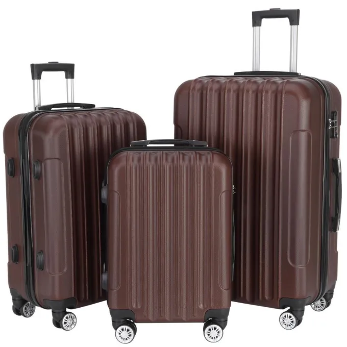 Silk & Salt Winado 3Pcs Plastic Metal Hardshell Spinner Suitcase Luggawith Wheels^ Hard Side Luggage