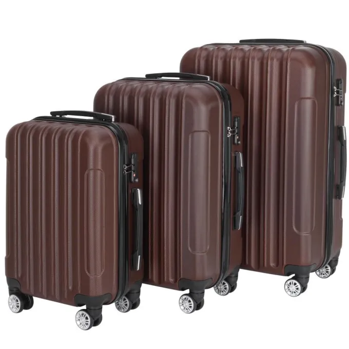 Silk & Salt Winado 3Pcs Plastic Metal Hardshell Spinner Suitcase Luggawith Wheels^ Hard Side Luggage