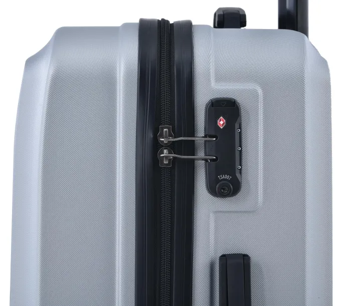 Silk & Salt Aukfa 3 Piece LuggaSets- Hardshell Lightweight Suitcase with TSA Lock and Spinner Wheels- 20/24/28- Silver^ Hard Side Luggage