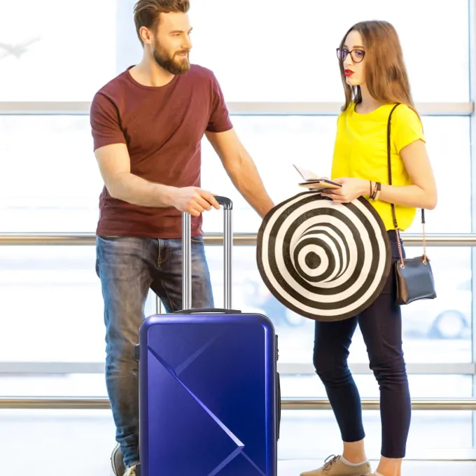 Silk & Salt 3 Piece LuggaSets with Hardside Expandable Spinner Wheel (20/24/28) Blue^ Checked Luggage