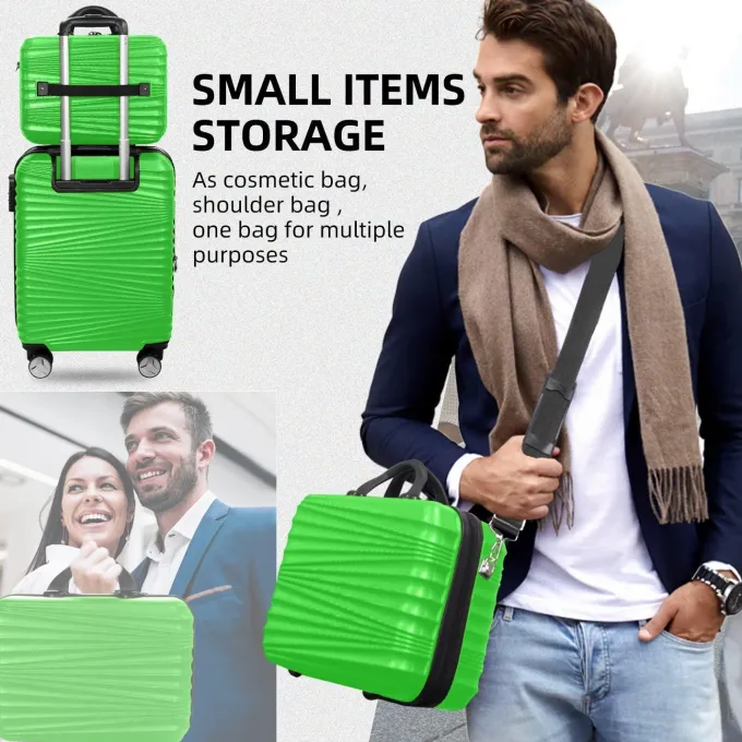 Silk & Salt Lugga5 Piece Sets Hard Shell LuggaSet Expandable Carry on LuggaSuitcase with Spinner Wheels Durable Lightweight Travel Set for Men Women(14/18/20/24/28)^ Checked Luggage