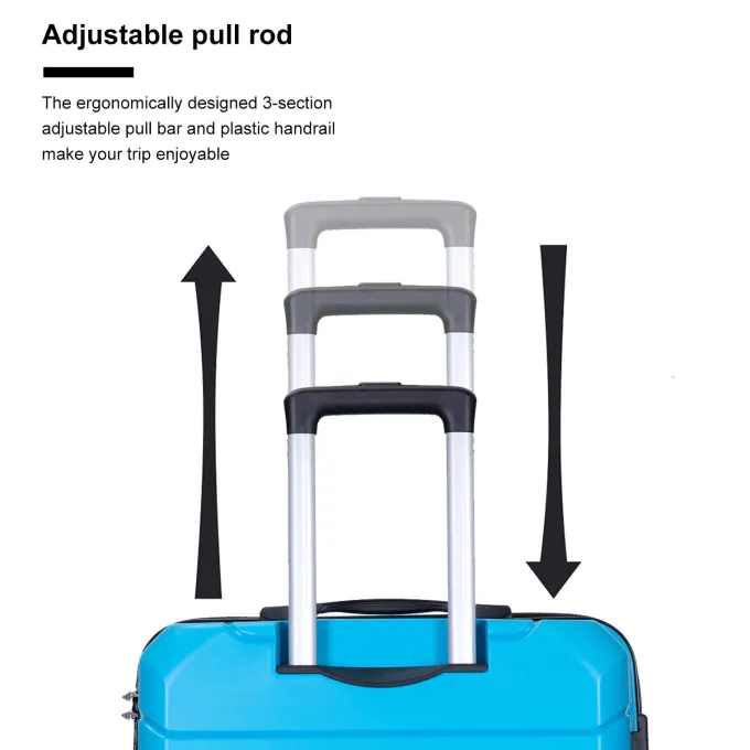 Silk & Salt Segmart LuggaSets 3 Piece SEGMART 3 Pieces Lightweight Hardside Spinner Wheel Case with TSA Lock Lightweight Suitcase Travel Set Outdoor Carry on LuggaSets Light Blue S9347^ Luggage Sets