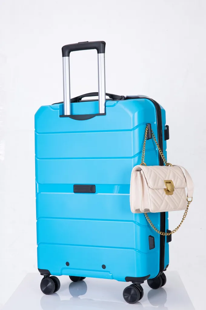 Silk & Salt Segmart LuggaSets 3 Piece SEGMART 3 Pieces Lightweight Hardside Spinner Wheel Case with TSA Lock Lightweight Suitcase Travel Set Outdoor Carry on LuggaSets Light Blue S9347^ Luggage Sets