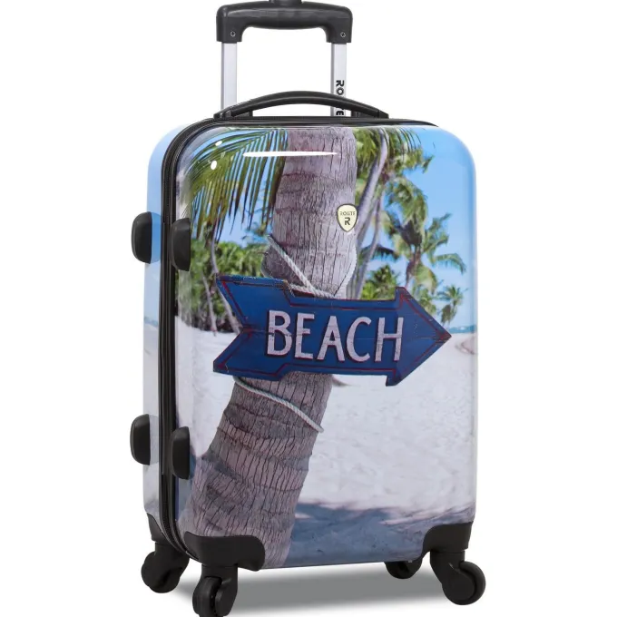 Silk & Salt Rolite Beach Arrow Sign Hardside 3-Piece Spinner LuggaSet^ Checked Luggage