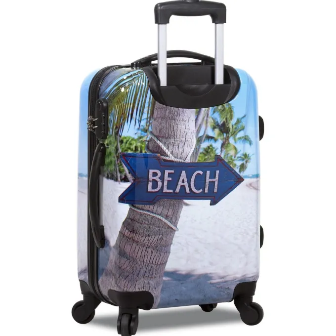 Silk & Salt Rolite Beach Arrow Sign Hardside 3-Piece Spinner LuggaSet^ Checked Luggage