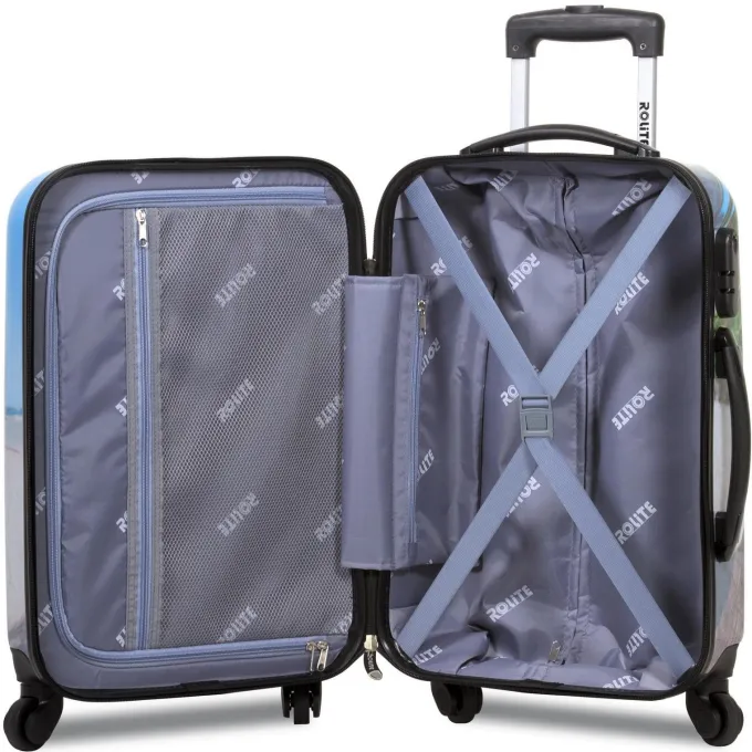 Silk & Salt Rolite Beach Arrow Sign Hardside 3-Piece Spinner LuggaSet^ Checked Luggage