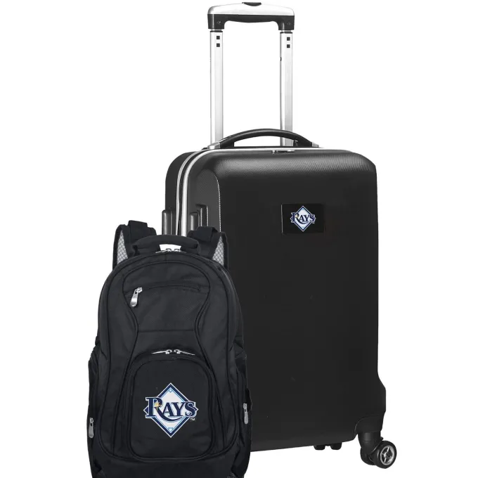 Silk & Salt Tampa Bay Rays Deluxe 2-Piece Backpack and Carry-On Set - Black^ Luggage Sets