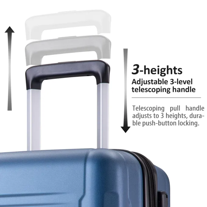 Silk & Salt 20 24 28 Carry on Luggawith Spinner Wheels TSA Lock Upgrade LuggaSets Maneuverable Hard Case LuggaTravel LuggaSuitcase Christmas Gifts for Business Trip Holiday Travel Cruise Blue^ Carry On Luggage