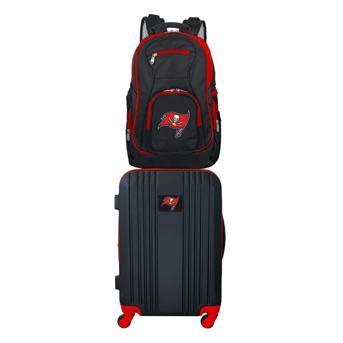 Silk & Salt NFL Tampa Bay Buccaneers 2-Piece Luggaand Backpack Set^ Carry On Luggage