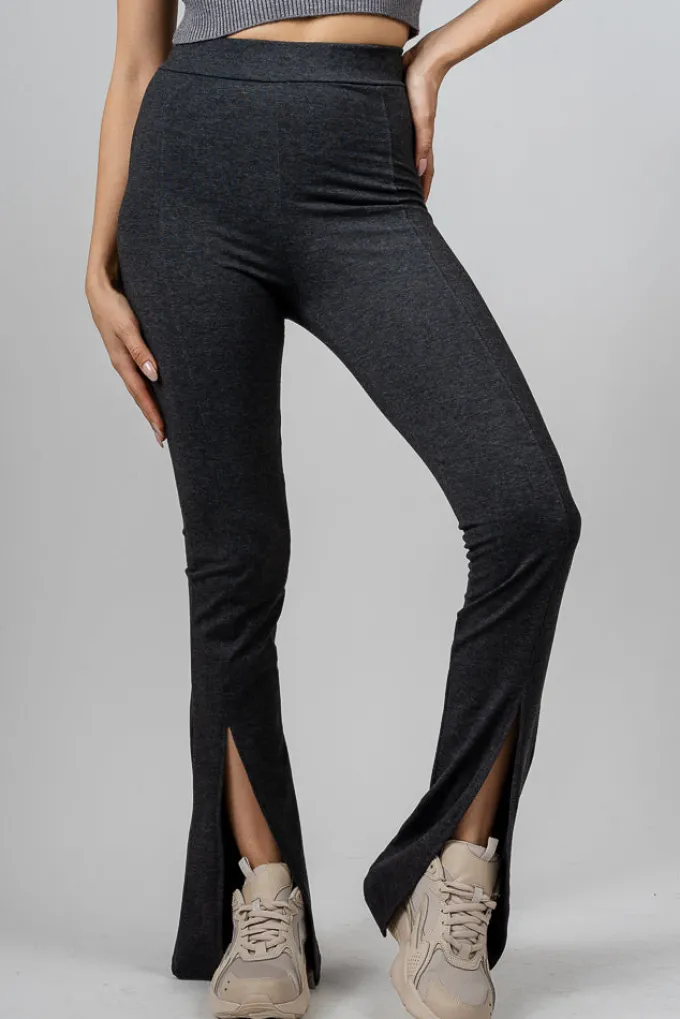 Silk & Salt split flared leggings - dark grey^ Pants