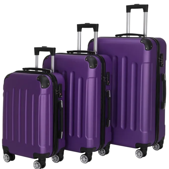 Silk & Salt 3-in-1 Multifunctional LuggaSet LarCapacity Traveling Suitcase Purple^ Hard Side Luggage