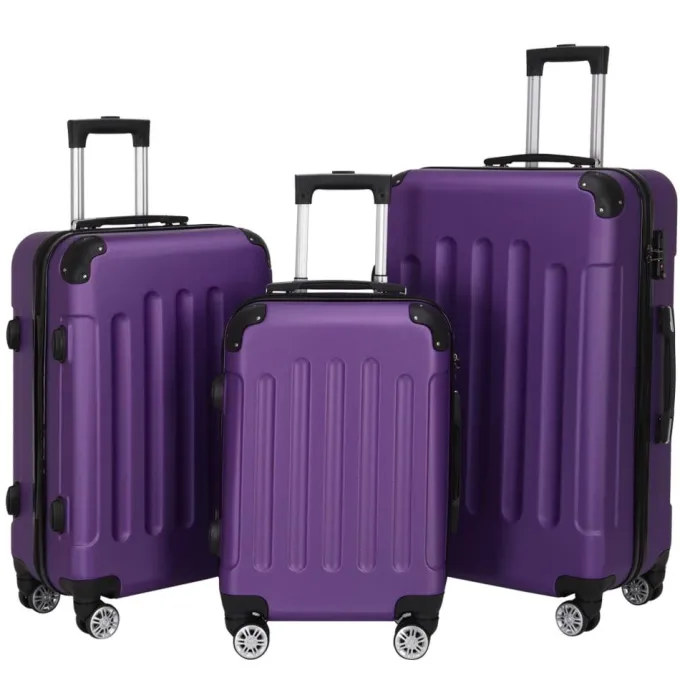 Silk & Salt 3-in-1 Multifunctional LuggaSet LarCapacity Traveling Suitcase Purple^ Hard Side Luggage