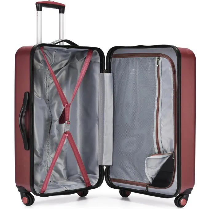 Silk & Salt Travel Select TS09094R Savannah 3 Piece Hardside Spinner LuggaSetampRed^ Luggage Sets