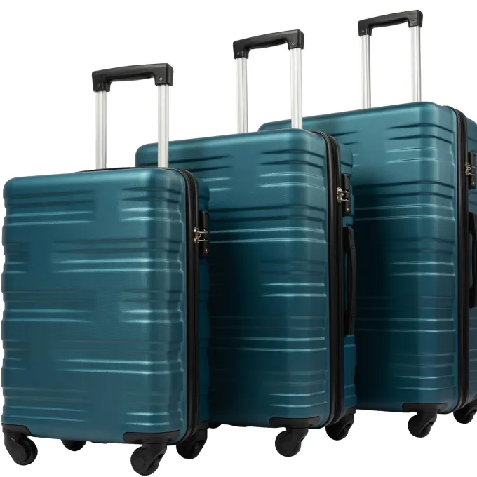 Silk & Salt uhomepro 3 In 1 Suitcases with Wheels Upgrade 20 24 28 Carry On Luggage Maneuverable LuggaSets Travel Suitcase Christmas Gifts for Business Trip Holiday Travel Cruise Black^ Luggage Sets