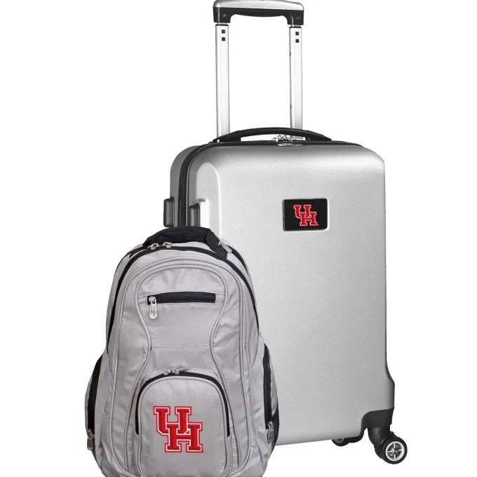 Silk & Salt Houston Cougars Deluxe 2-Piece Backpack and Carry-On Set - Silver^ Luggage Sets