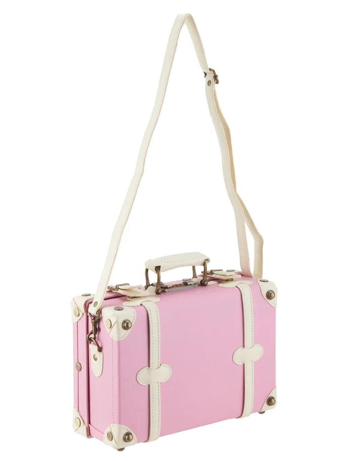 Silk & Salt Premium PU Classic Old-Fashioned Trolley Suitcase and Hand Bag Set with TSA Locks Essential LuggaChoice^ Luggage Sets