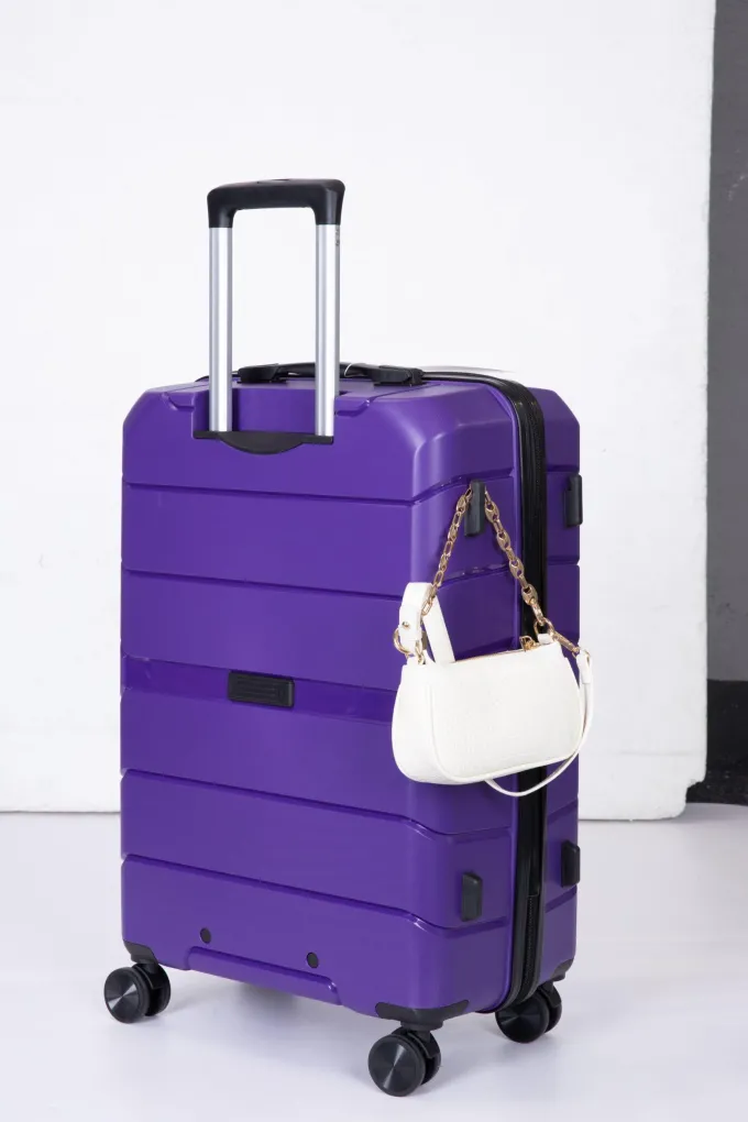 Silk & Salt Hardshell Lightweight Suitcase Sets Carry on Suitcase Sets for Women PP Material Hardside Carry on LuggaSet with TSA Lock Portable Trolley Case Sets with 4 Silent Wheels S9355^ Luggage Sets