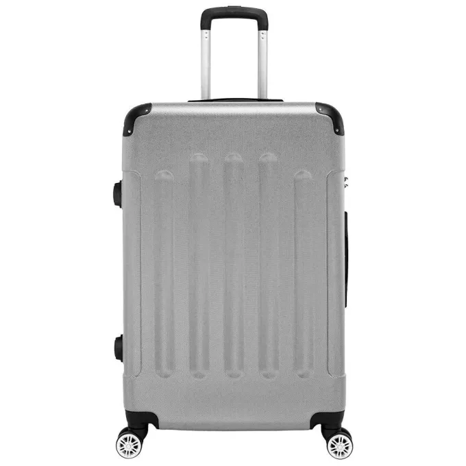 Silk & Salt OTVIAP 3-in-1 Portable ABS Trolley Case 20 / 24 / 28 Rolling LuggaSuitcase Gray Luggage LuggaSet^ Luggage Sets
