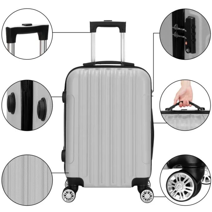Silk & Salt Zimtown 20/24/28 3 Pcs LuggaHardside Set ABS Trolley^ Luggage Sets