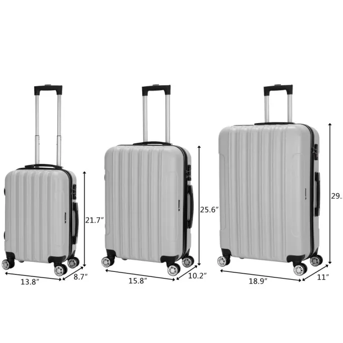 Silk & Salt Zimtown 20/24/28 3 Pcs LuggaHardside Set ABS Trolley^ Luggage Sets