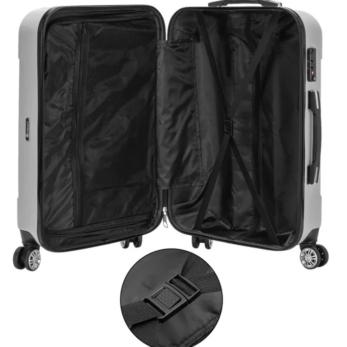 Silk & Salt Zimtown 20/24/28 3 Pcs LuggaHardside Set ABS Trolley^ Luggage Sets