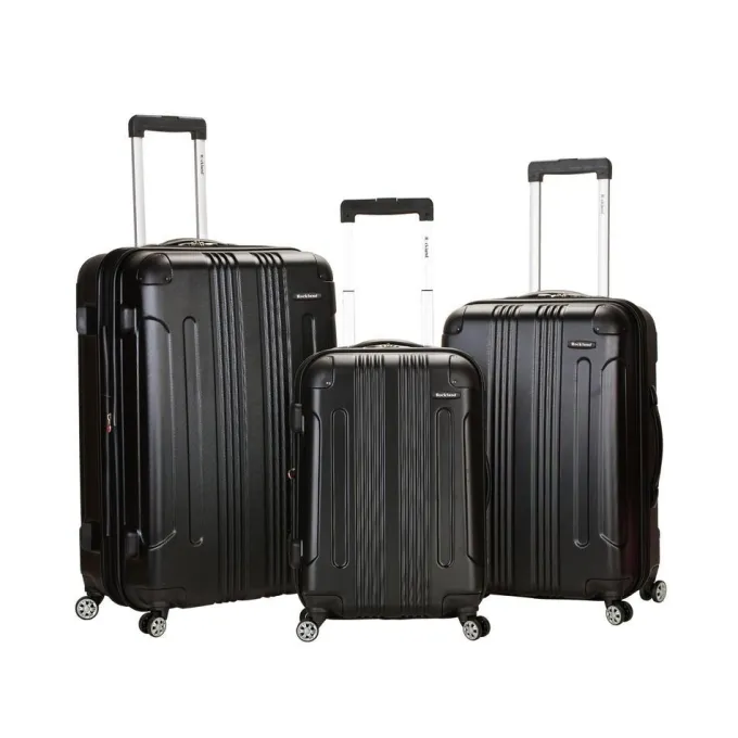 Silk & Salt 3 Pc Sonic Abs Upright Set Black^ Luggage Sets