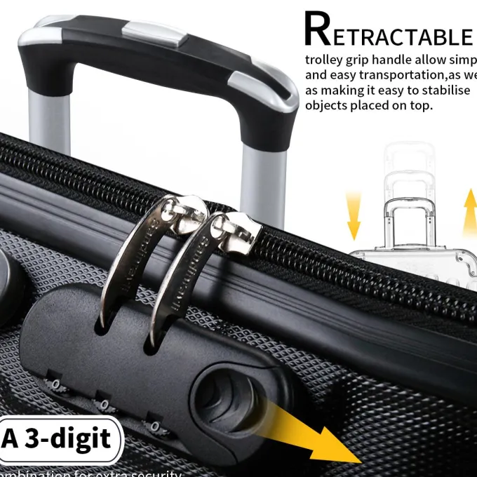 Silk & Salt Jaxpety 3 Pcs LuggaSet Hard Shell Travel Trolley Rolling Suitcase with 4 Wheels202428^ Checked Luggage