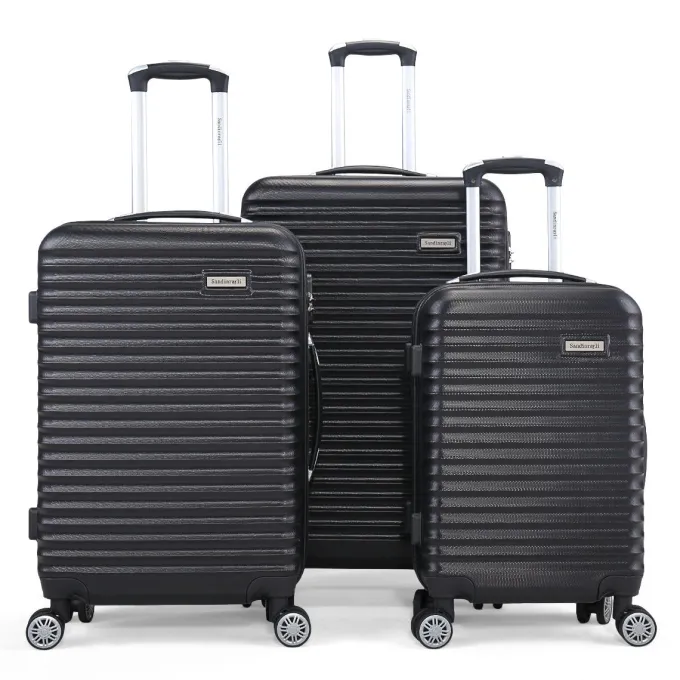 Silk & Salt Jaxpety 3 Pcs LuggaSet Hard Shell Travel Trolley Rolling Suitcase with 4 Wheels202428^ Checked Luggage