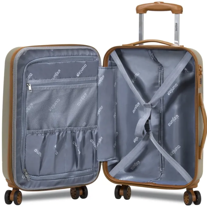 Silk & Salt Dejuno Legion Hardside 3-Piece Spinner TSA Combination Lock LuggaSet - Beige^ Checked Luggage