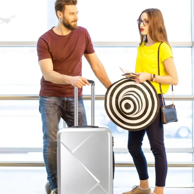 Silk & Salt AEDILYS 3 Piece Nested Spinner Suitcase LuggaSet - Silver^ Checked Luggage|Hard Side Luggage