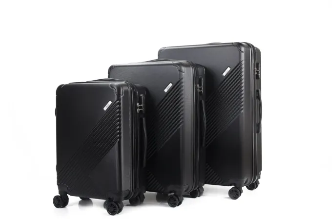 Silk & Salt MiraMUSE Expandable ABS Hard shell Lightweight 360 Dual Spinning Wheels Combo Lock 28 24 20 3 Piece LuggaSet^ Checked Luggage
