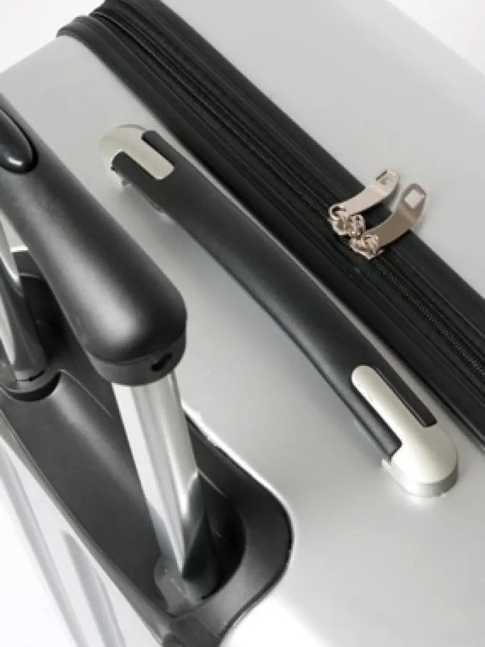 Silk & Salt 4 Wheel Spinner ABS 3 Piece LuggaSet SILVER Hardside Suitcase New^ Hard Side Luggage