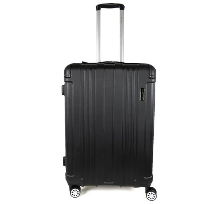 Silk & Salt Set of 3 LuggaSet Travel Bag ABS Trolley Spinner Suitcase Lightweight Black^ Luggage Sets