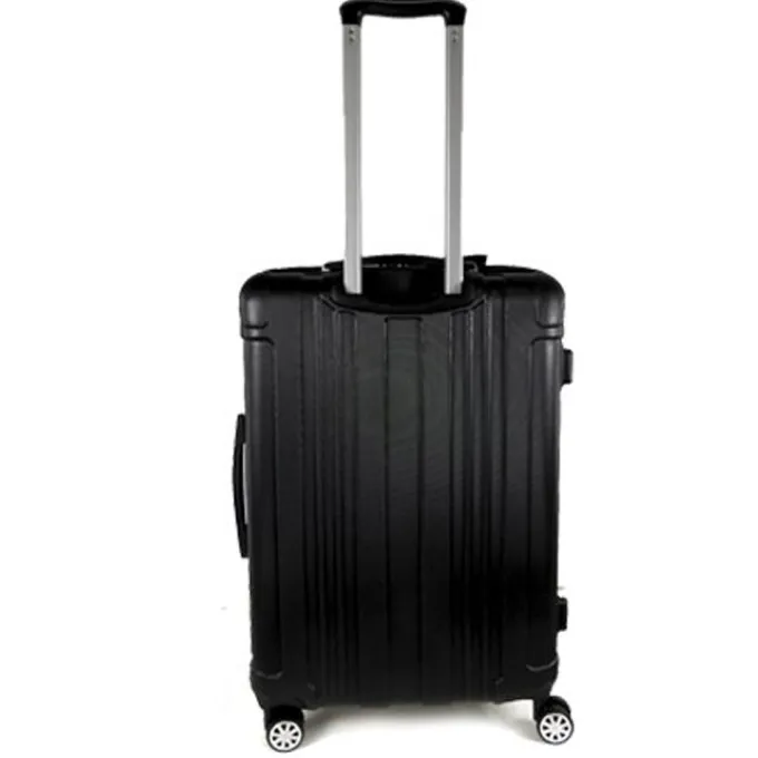 Silk & Salt Set of 3 LuggaSet Travel Bag ABS Trolley Spinner Suitcase Lightweight Black^ Luggage Sets