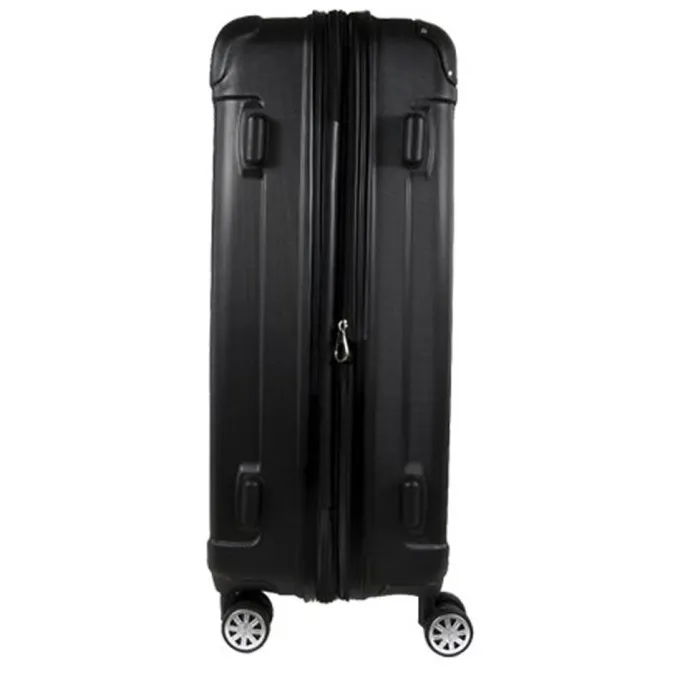 Silk & Salt Set of 3 LuggaSet Travel Bag ABS Trolley Spinner Suitcase Lightweight Black^ Luggage Sets