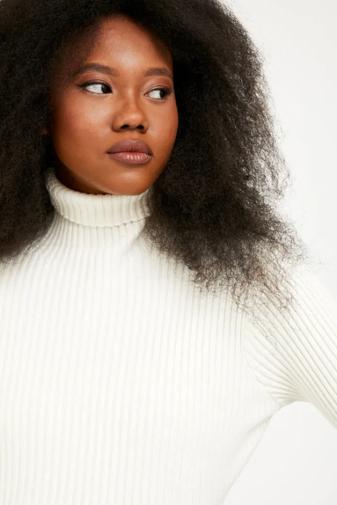 Silk & Salt jade turtleneck top- cream^ Knitwear