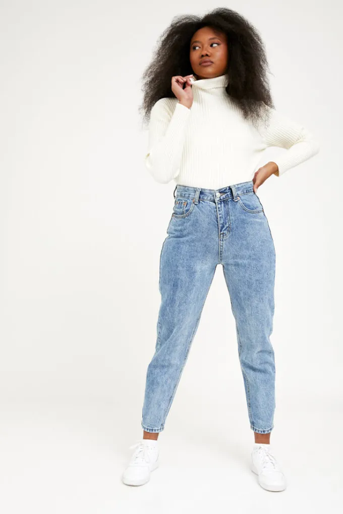 Silk & Salt jade turtleneck top- cream^ Knitwear